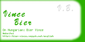 vince bier business card
